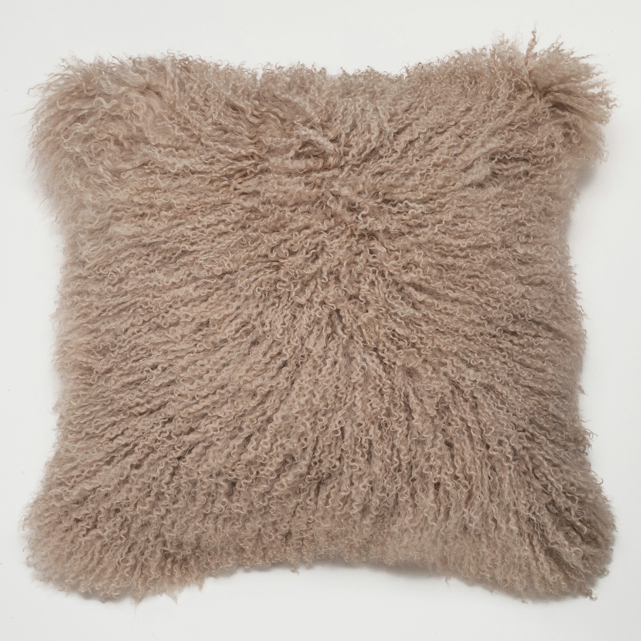 16" Real Genuine Mongolian Tibetan Lamb Fur Pillow Cushion Many Colors - Pillows