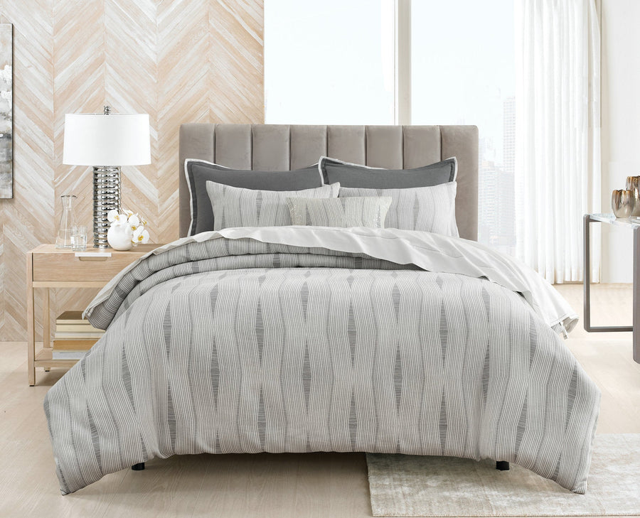 Studio 16, Toronto -Rowan Yarn Dyed Cotton Matelassé Duvet Cover Set - Modern Subtle Textured Design, Soft & Breathable