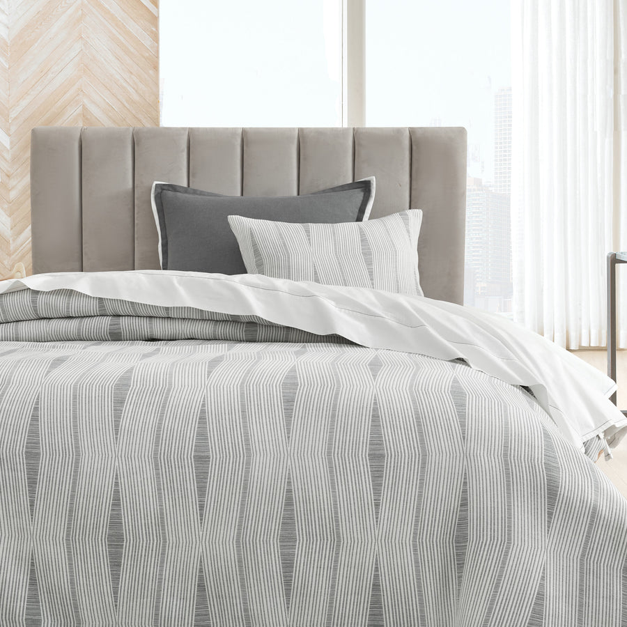 Studio 16, Toronto -Rowan Yarn Dyed Cotton Matelassé Duvet Cover Set - Modern Subtle Textured Design, Soft & Breathable